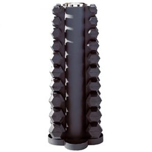 Pulse 115F Chrome Plated & Black Rubber Convered Hex Dumbbell